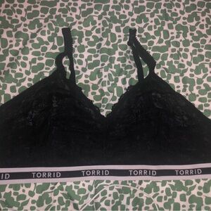 Torrid Black Minimalist Bra with Adjustable Straps